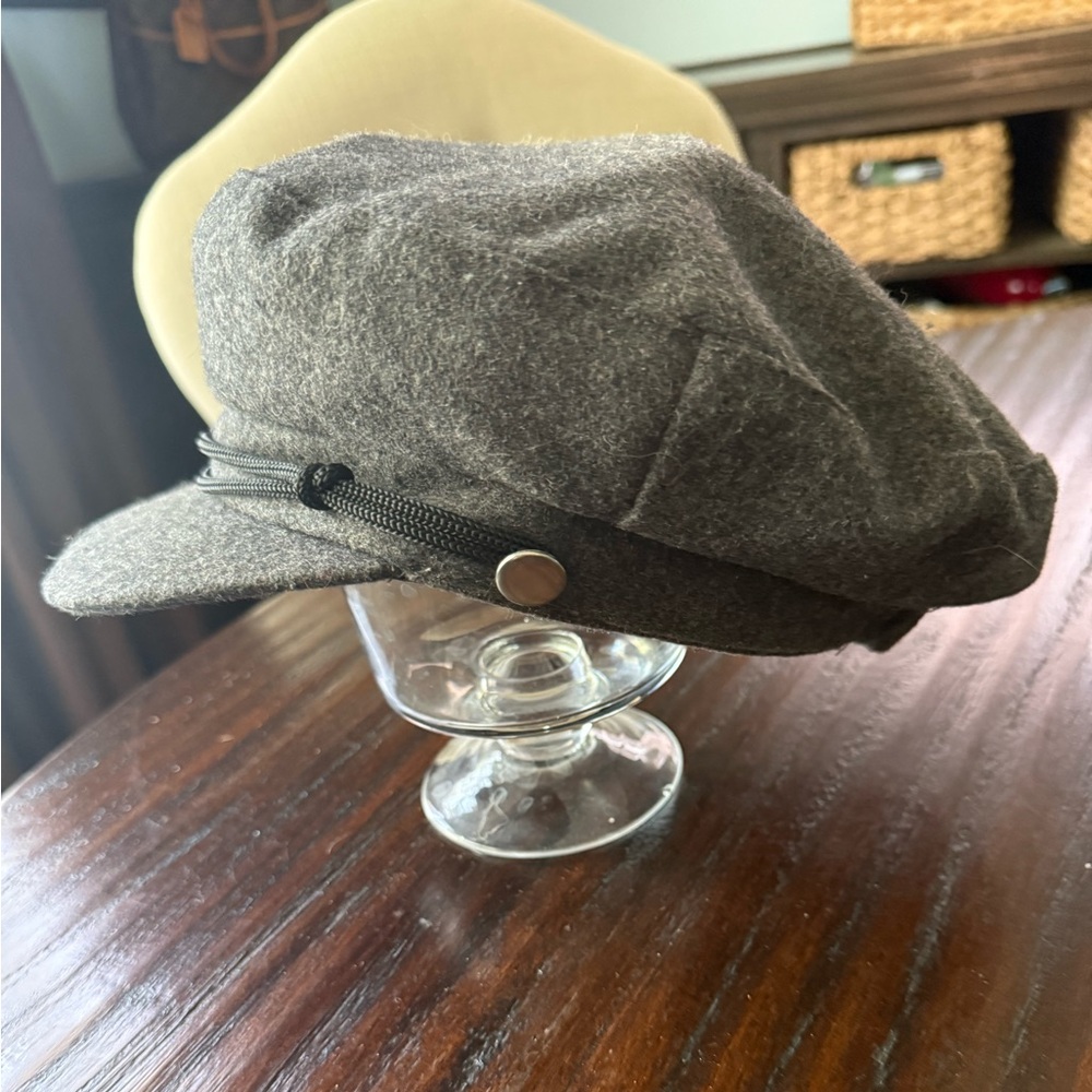 Gray Wool Newsboy Cap